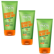 Pack of (3) New Garnier Fructis Style Smooth Blow Dry Anti-Frizz Cream 5.1 fl oz - £21.54 GBP