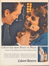 1959 Calvert Reserve Whiskey Vintage Print Ad Couple on Date Pearls Wall Art 50s - £8.20 GBP