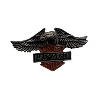Vintage Eagle Flying Above Bar Shield Logo  Harley Davidson Motorcycles Pin  - £51.44 GBP