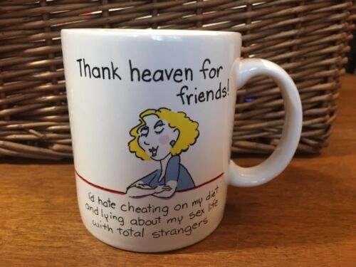 Vtg 1987 Hallmark Shoebox Greetings Mug Coffee Cup Thank Heaven For Friends - £8.79 GBP