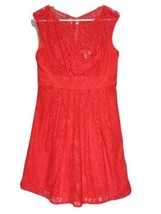 DRESSBARN Womens Lined Dress Sz 12 Coral Sleeveless Cute Style with Back... - £22.74 GBP