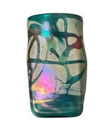 Antique Iridescent Pulled Feather Art Glass Vase Signed Fillingame 1980 - £33.02 GBP