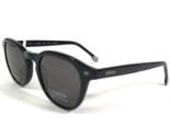 IZOD Sunglasses 782 BLACK Shiny Round Horn Rim Frames with Gray Lenses - $56.09
