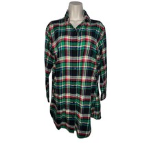 Lauren Ralph Lauren Flannel Sleepshirt Nightgown Green Red Plaid Women S... - $23.22
