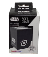 Star Wars Soft Crate Token Box Black White Logo Holds 60 Card Deck Gameg... - $13.41 CAD