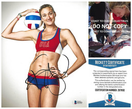 Kerri Walsh Jennings Olympic signed USA volleyball 8x10 photo proof Beckett COA. - £85.13 GBP