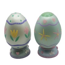 Glass Easter Egg Figurines Decor Tulip Flowers Bunny Hearts Glitter Set ... - £15.43 GBP