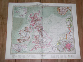 1927 Original Vintage Map Of United Kingdom Great Britan England Ireland - £20.23 GBP