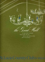 The Great Hall Menu St Lucie Country Club &amp; Villas Fort Pierce Florida 1970&#39;s - $31.66