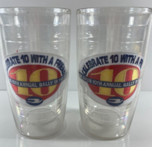 Lot of 2 Tervis Blue Birds 10th Annual Rally 16 oz Plastic Tumbler Glasses - £21.01 GBP