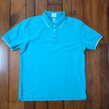 JOHNNIE O Hanging Out Polo Shirt Men&#39;s Medium M Blue Ringer Slim Fit - $24.70