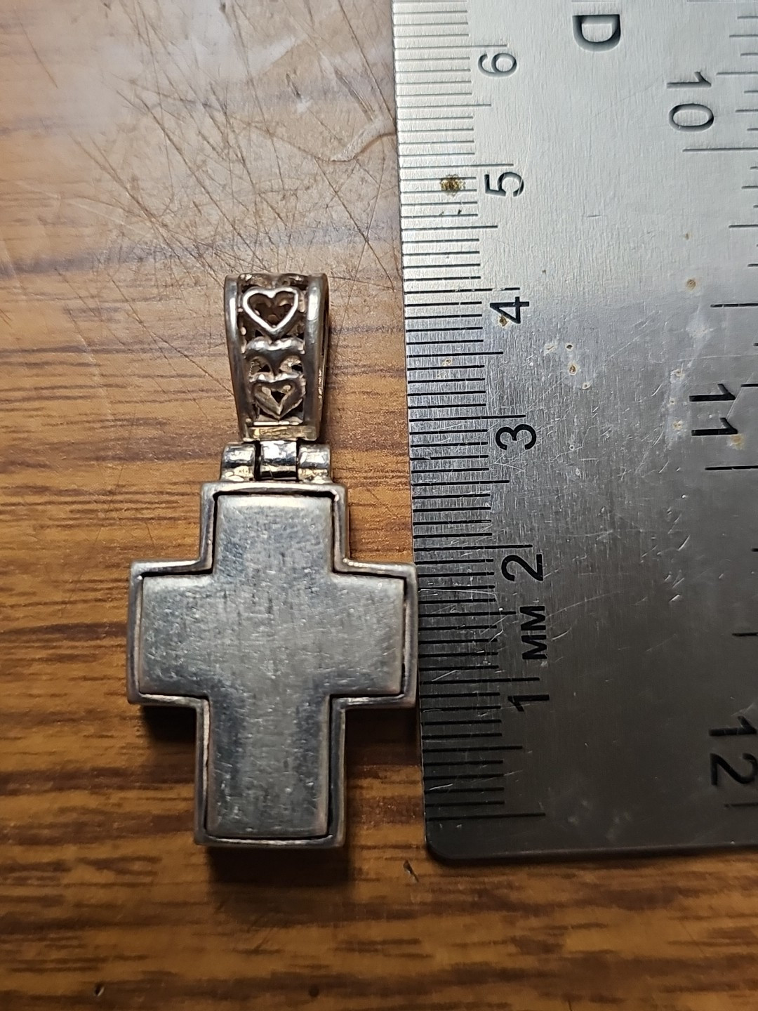 Silver Cube Cross 925 Charm Pendant Crucifex Item image 6