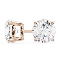 18k Rose Gold Brilliant Round Cut Diamond Stud Earrings .33 Carats - £592.42 GBP