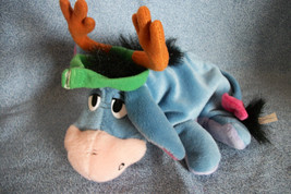 Disney Eeyore Beanbag Plush W/ Reindeer Antlers 7 1/2&quot;  Mattel - £1.98 GBP