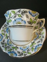 Rosina Bone China Flowers 498 Pattern Cup Saucer Set Floral England Vintage - $21.04