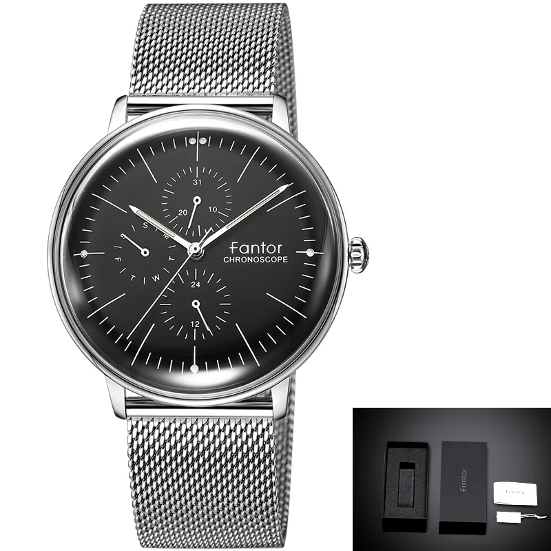 Fantor Brand Luxury Wristwatches Mesh Steel Quartz Wristwatch Men Waterp... - £55.69 GBP