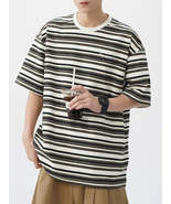 Men&#39;s Striped Round Neck Half Sleeve T-Shirt - $42.88 CAD