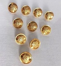 Lot of 10 USSR Army Military Gold Metal Buttons Lieutenant Uniform 14 mm - £6.01 GBP