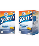 2 x Scott&#39;s Pure Cod Liver Oil Vitamin A &amp; D2,Calcium and Phosphorus 100&#39;s - £55.06 GBP