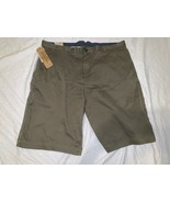 MENS JACHS OLIVE GREEN SATEEN FLAT FRONT STRETCH SHORTS 38 - $26.35 CAD