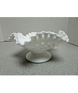 VTG FENTON WHITE MILK GLASS HOBNAIL PEDESTAL COMPOTE  8&quot; X 3.5 HALLMARKED - $217.71 MXN