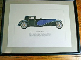 Vintage Framed Bugatti Royale Type 41, Art Print Hans Muth German Text, 1927 - £46.74 GBP