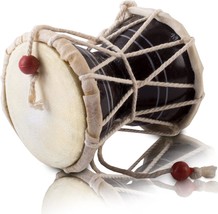 Handmade Wooden &amp; Leather Classical Indian Folk Dumroo Damroo Damaru Han... - $31.99