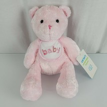 Carters Pink Baby Girl Stuffed Plush Teddy Bear Bib Soft Beans Beanbag Toy NEW - £62.29 GBP