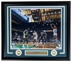 Larry Bird Signed Framed 16x20 Boston Celtics vs Lakers Photo Bird+JSA - £206.93 GBP