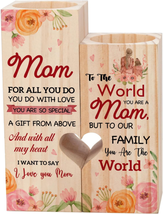 Mothers Day Gifts for Mom, To My Mom Heart Wooden Candle Holder, Gifts for Mom f - £21.70 GBP