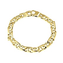 Men&#39;s Mariner Link Bracelet 14k Solid Yellow Gold Handmade 37 g 8.4 mm - £3,508.33 GBP