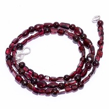 Natural Mozambique Garnet Gemstone Smooth Beads Necklace 5-8 mm 17&quot; UB-7085 - £7.68 GBP