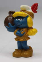 Indian Smurfette Vintage Smurf Figure PVC Figurine Schleich Peyo 1983 Scarce - £14.55 GBP