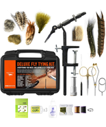 Deluxe Fly Tying Vise &amp; Tools Kit • Rotary Vise, Bobbin, Scissors, Whip ... - €86,99 EUR