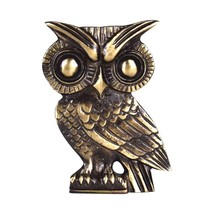 Owl of Athena Symbol of Wisdom Real Bronze Metal Art Sculpture Handmade - £49.32 GBP