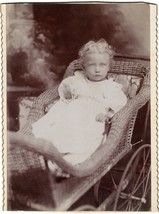 Cabinet Card Photo of a Real Doll in Her Baby Carriage 1880s - £10.46 GBP