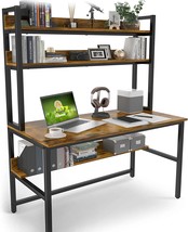Aquzee Computer Desk With Hutch, Home Office Desk With Space Saving Design, - £186.24 GBP
