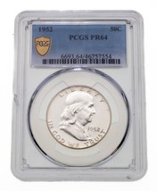 1952 50C Franklin Half Dollar Graded by PCGS as PR64 Proof - $222.74