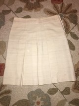 Banana Republic Cream Colored Silk Blend A Line Pleated Skirt Size 0 - £14.14 GBP