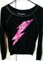 Aeropostale Black &amp; Pink Lightning Long Sleeve Top Sz Medium  - $16.99