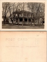 USA Unknown Location Street View of Two Story Home Trees RPPC Antique Postcard - £11.38 GBP