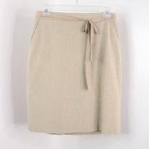 BCBG Max Azria Women&#39;s 2 Beige Tie-Waist Straight Lined Pencil Skirt - $13.48