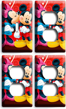 Baby Mickey Minnie Mouse Kissing Nursery Light Switch 3 Outlet Set Girl Boy Room - £32.05 GBP