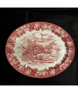 Antique Woods Staffordshire Red Transferware Turkey Platter Thanksgiving... - £184.13 GBP