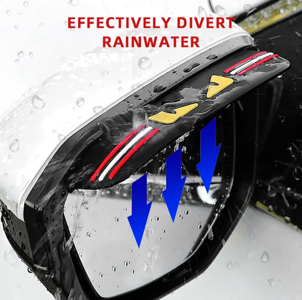 2Pcs Car Side Mirror Rain Cover Eyebrow Visor Waterproof Sun Shade Snow Shield - £11.78 GBP