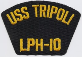 Vintage USN US Navy USS Tripoli LPH-10 NOS 4 3/8&quot; Embroidered Hat, Jacket Patch - £3.19 GBP