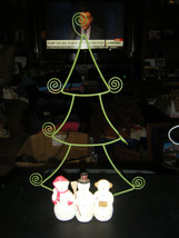 Hallmark Wire Christmas Tree w/3 Snowmen Napkin or Christmas Card Holder - $17.88