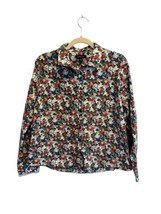 Lands End Womens No Iron Supima Cotton Shirt Floral Long Sleeve Button Up Sz 16P - £15.03 GBP