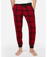 NWT Express Men Plaid Flannel Jogger Pant Red Small - £22.68 GBP