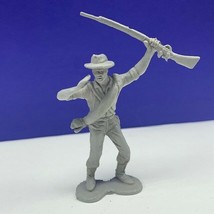 Louis Marx civil war toy soldier gray south confederate vtg figure cowboy hat us - $14.80